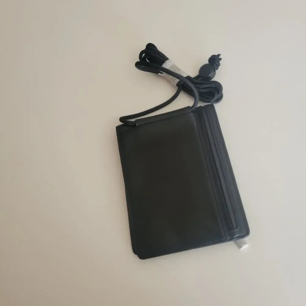 Brookstone black leather bifold wallet RFID-blocking feature New